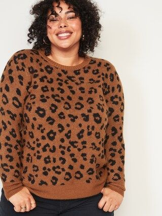 Cozy Leopard-Print Plus-Size Tunic Sweater | Old Navy (US)