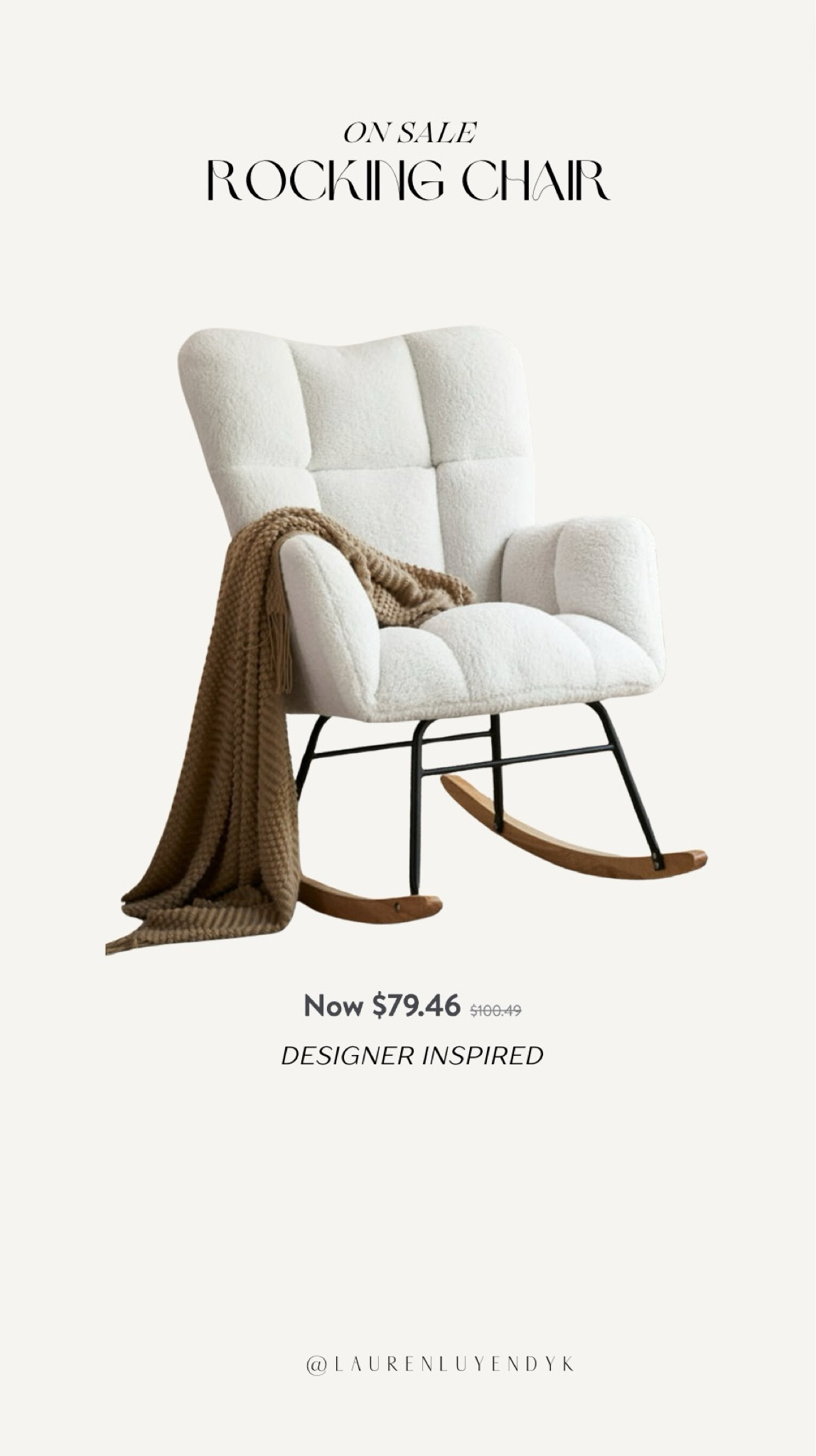 Designer inspired soft teddy rocking chair perfect for nursery! 

#LTKfindsunder100 #LTKsalealert #LTKhome