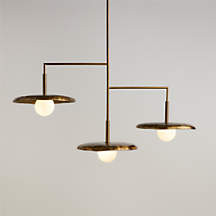 Lilypad Metal and Glass Three Light Chandelier by Brigette Romanek 49.5" + Reviews | Crate & Barr... | Crate & Barrel