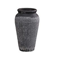 penepico Gray Clay Vase for Flower 9.5" H, Rough Ceramic Garden Pot for Plant Outdoor,Tall French... | Amazon (US)