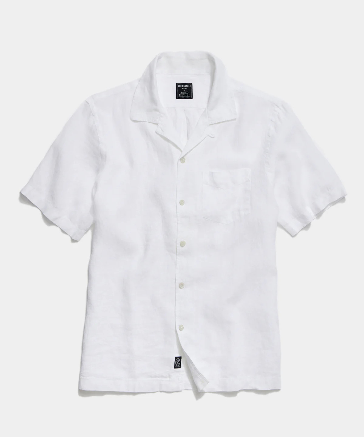 Sea Soft Irish Linen Camp Collar in White | Todd Snyder