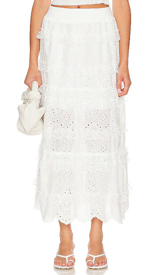 Charm Maxi Skirt in White | Revolve Clothing (Global)