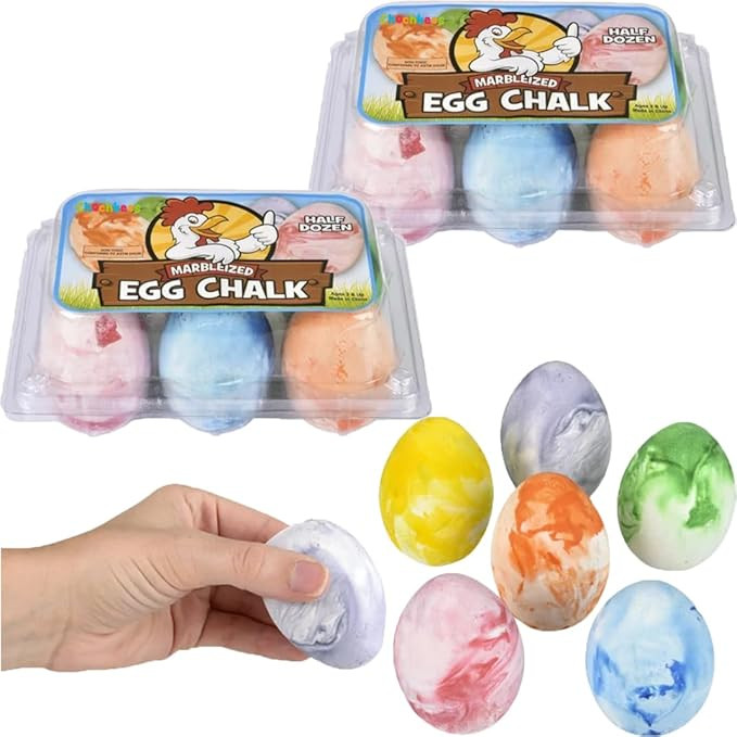 Easter Marbelized Egg Chalk, Sidewalk Chalk Eggs for Kids, Easter Basket Stuffers Gifts Fillers, ... | Amazon (US)