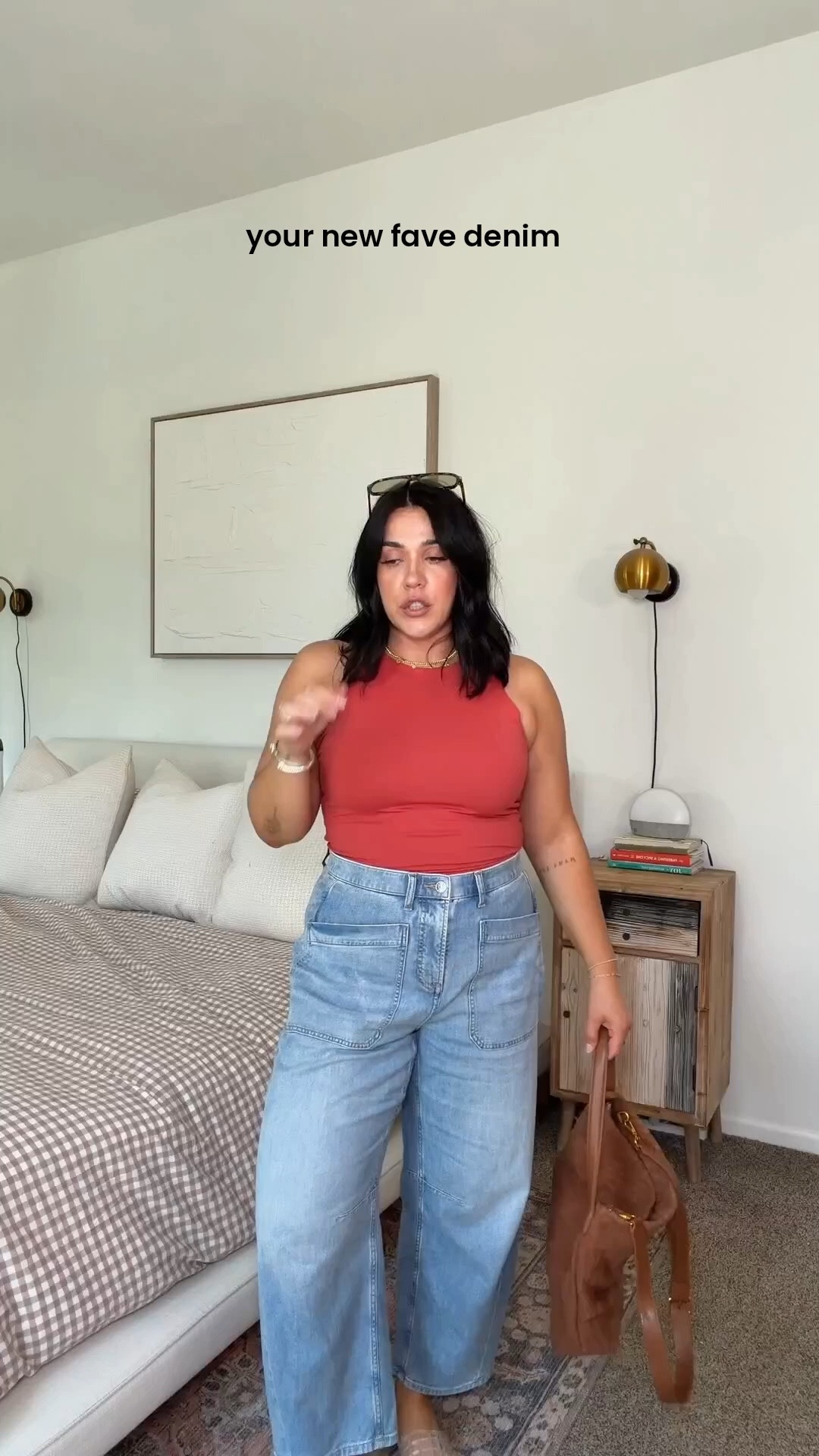 I’m around 5’4.5 and 5’5 ish and I prefer large petite in this denim fit! Code NINAXSPANX gets you 15% off #spanxpartner @spanx 

#LTKootd #LTKWorkwear #LTKMidsize