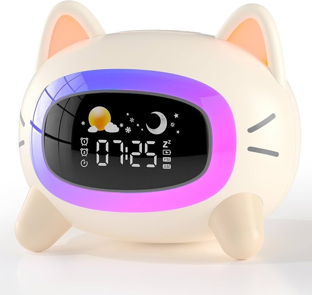 Kids Alarm Clock Ok to Wake Alarm Clock for Kids, Toddlers Night Light Clock for Bedroom, Cat Ala... | Amazon (US)