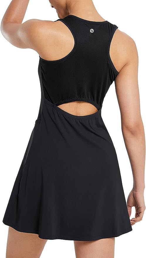 BALEAF Women's Workout Tennis Dress Golf Sleeveless Workout Dress with Shorts UPF 50+ 4 Pockets S... | Amazon (US)