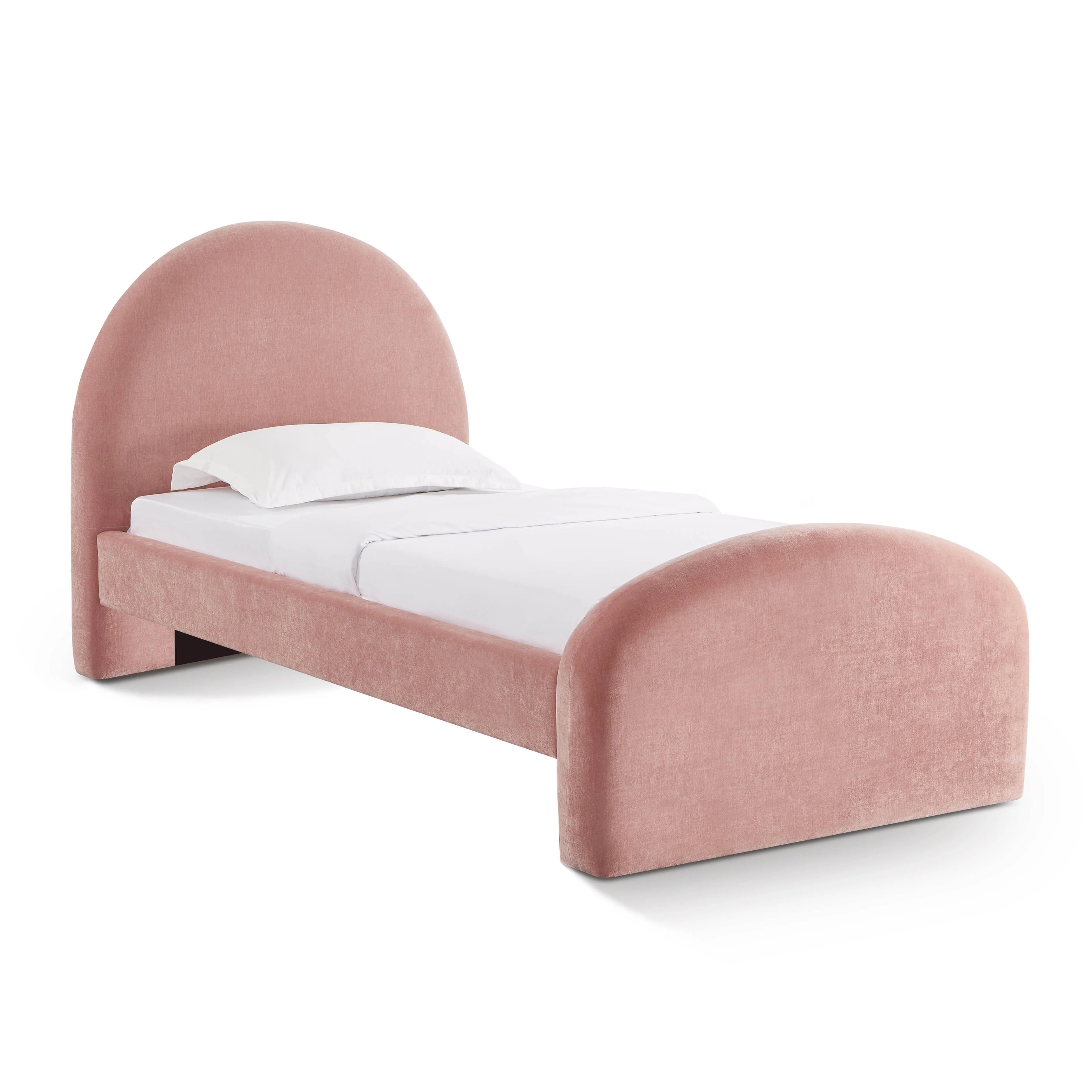 Moon Rose Upcycled Contract-Grade Chenille Twin Bed | TOV Furniture