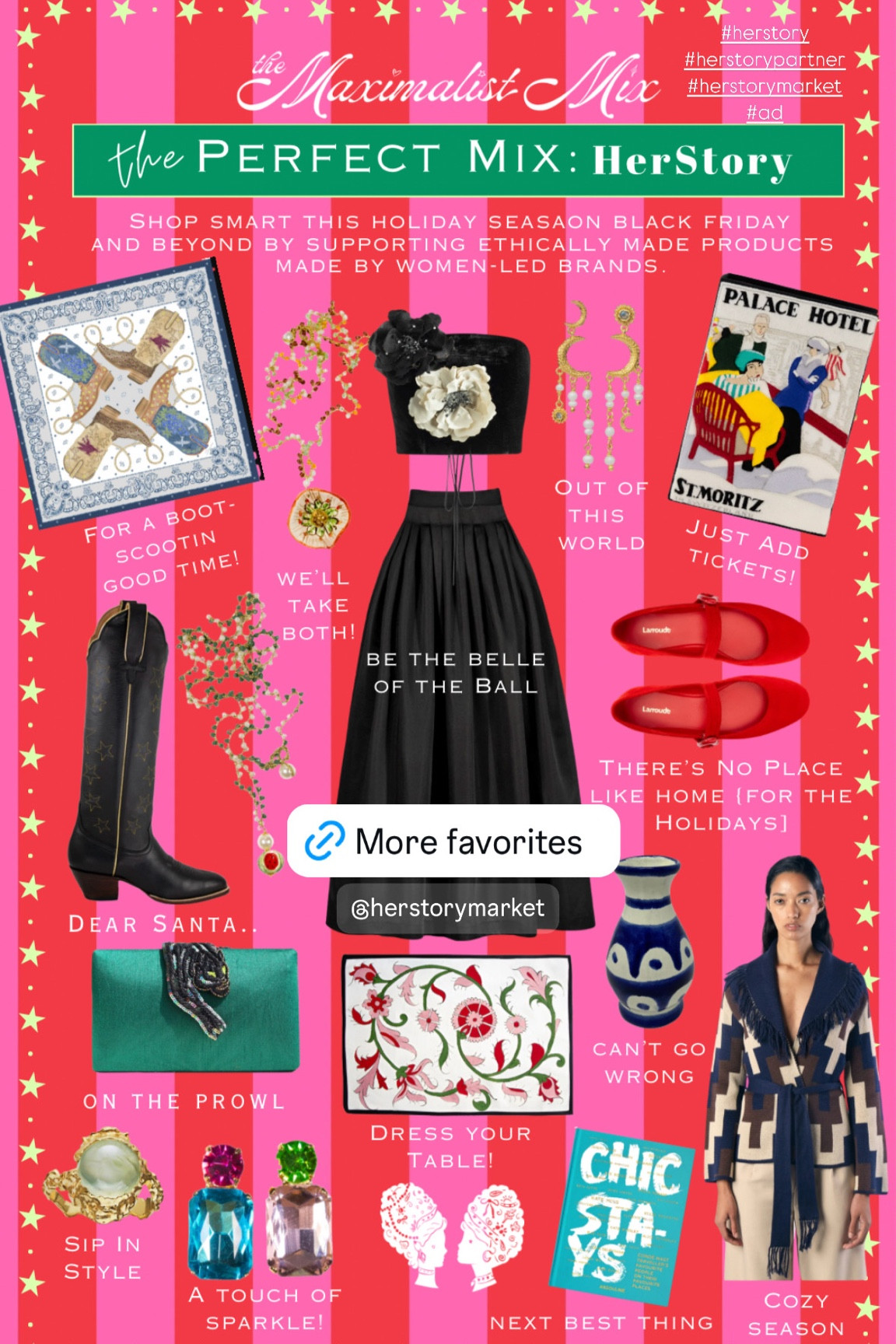 It’s that time of year! 🎁✨ HerStory is our go-to for unique, thoughtful gifts—from jewelry to party looks. Every purchase supports women-led, ethical brands worldwide. Plus, enjoy up to 25% off sitewide through 11/29! #HerStory #HerStoryPartner #HerStoryMarket