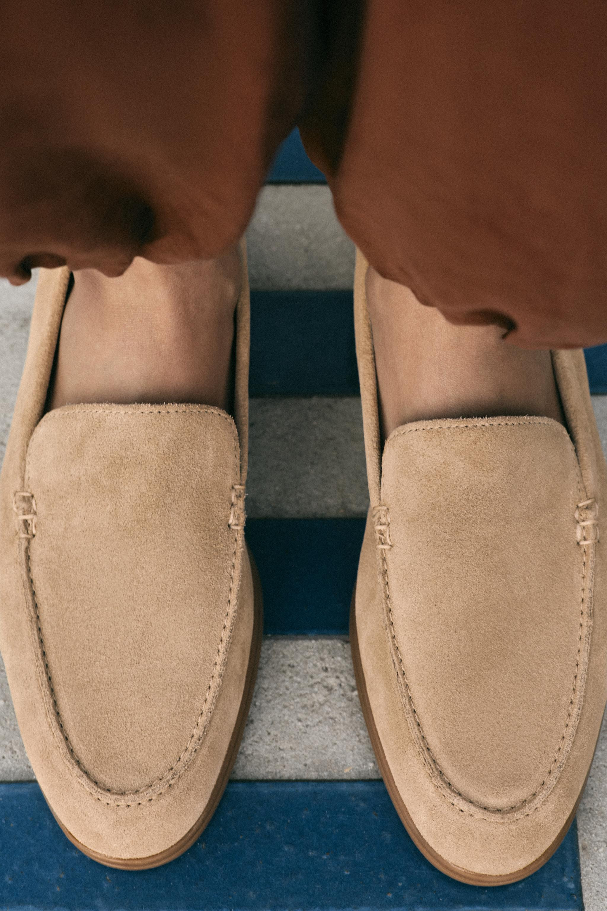 SPLIT SUEDE LOAFERS | Zara US