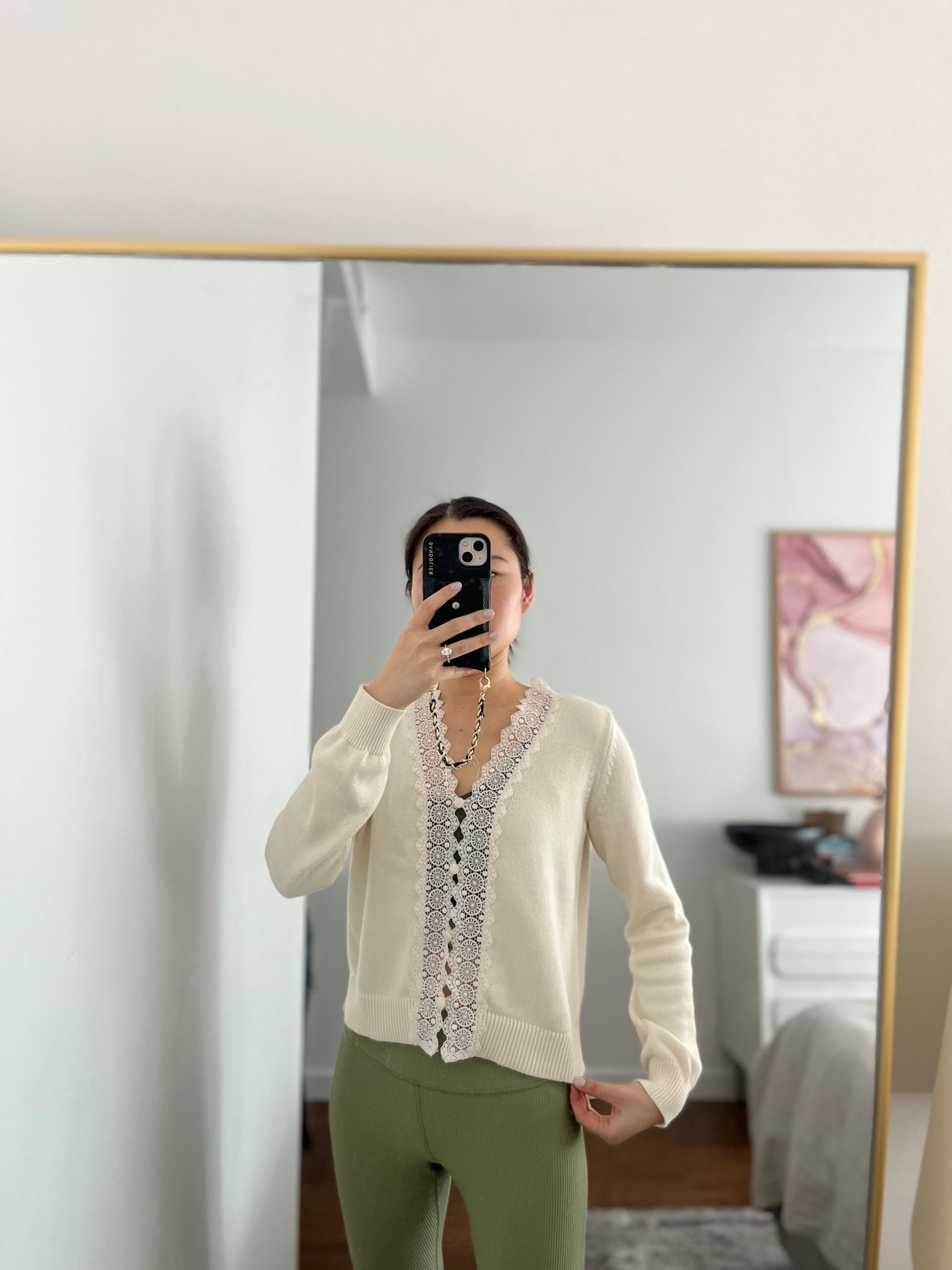 Cute Sezane-look alike cardigan with crochet edge. Wearing size S. Perfect spring cardigan layer 

#LTKOver40 #LTKootd #LTKWorkwear