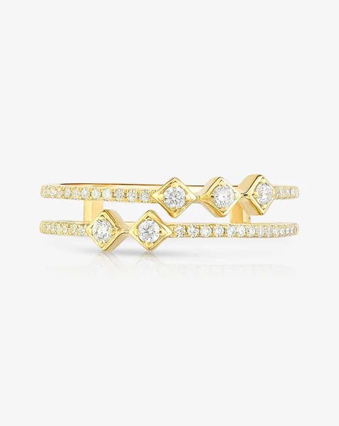 Asymmetrical Stacked Diamond Ring | Ring Concierge