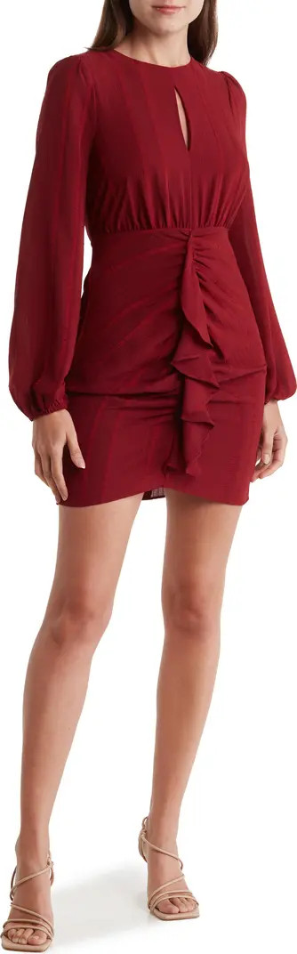 BCBGeneration Long Sleeve Ruffle Minidress | Nordstromrack | Nordstrom Rack