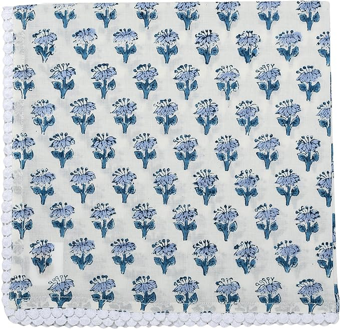 Cotton Print Club Napkin 100% Cotton Block Print Cotton Dinner Napkins Set of 6 | 18x18 Inches | ... | Amazon (US)