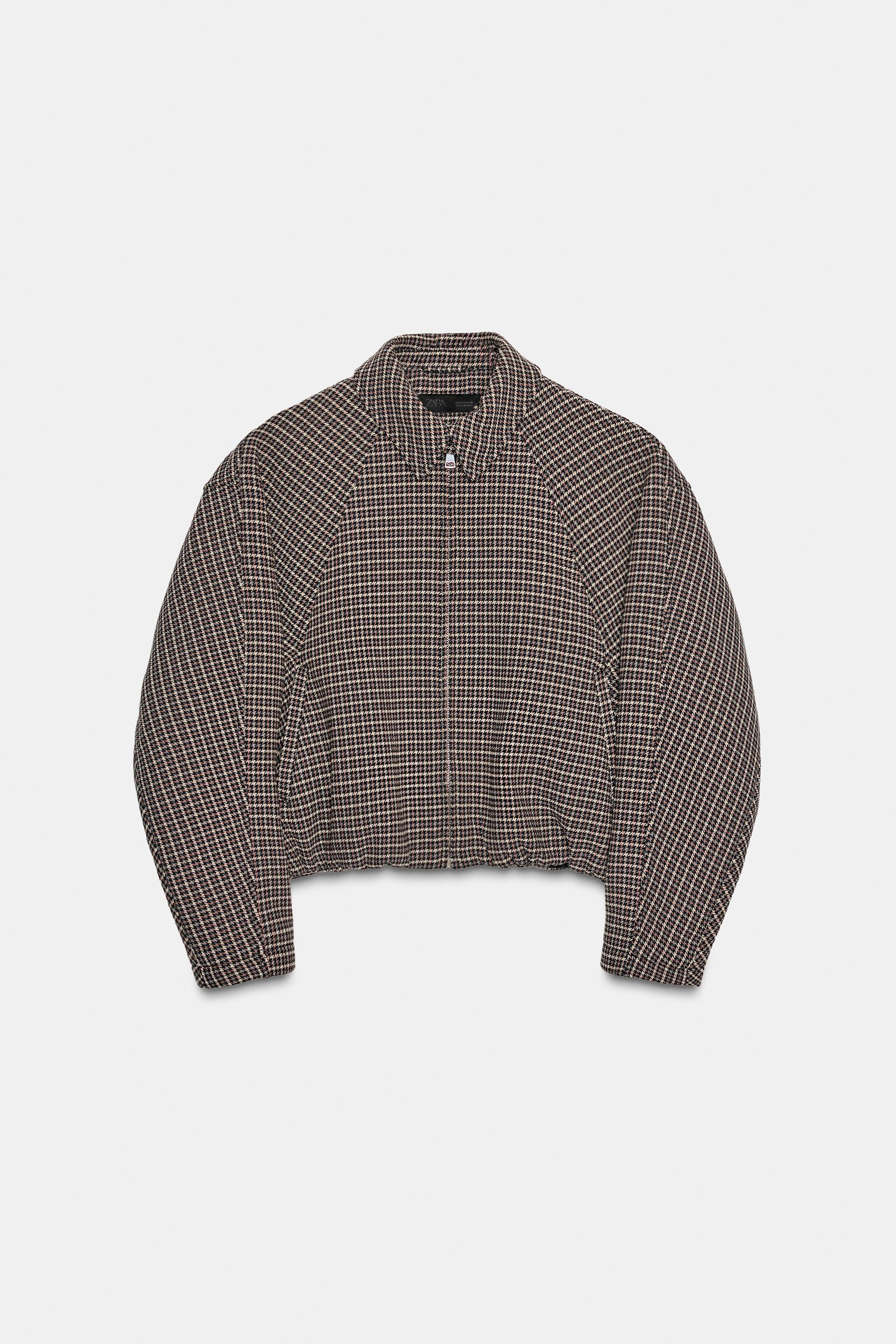 HOUNDSTOOTH PADDED BOMBER JACKET | Zara US