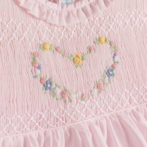 Girls Smocked Heart Romper | Feltman Brothers