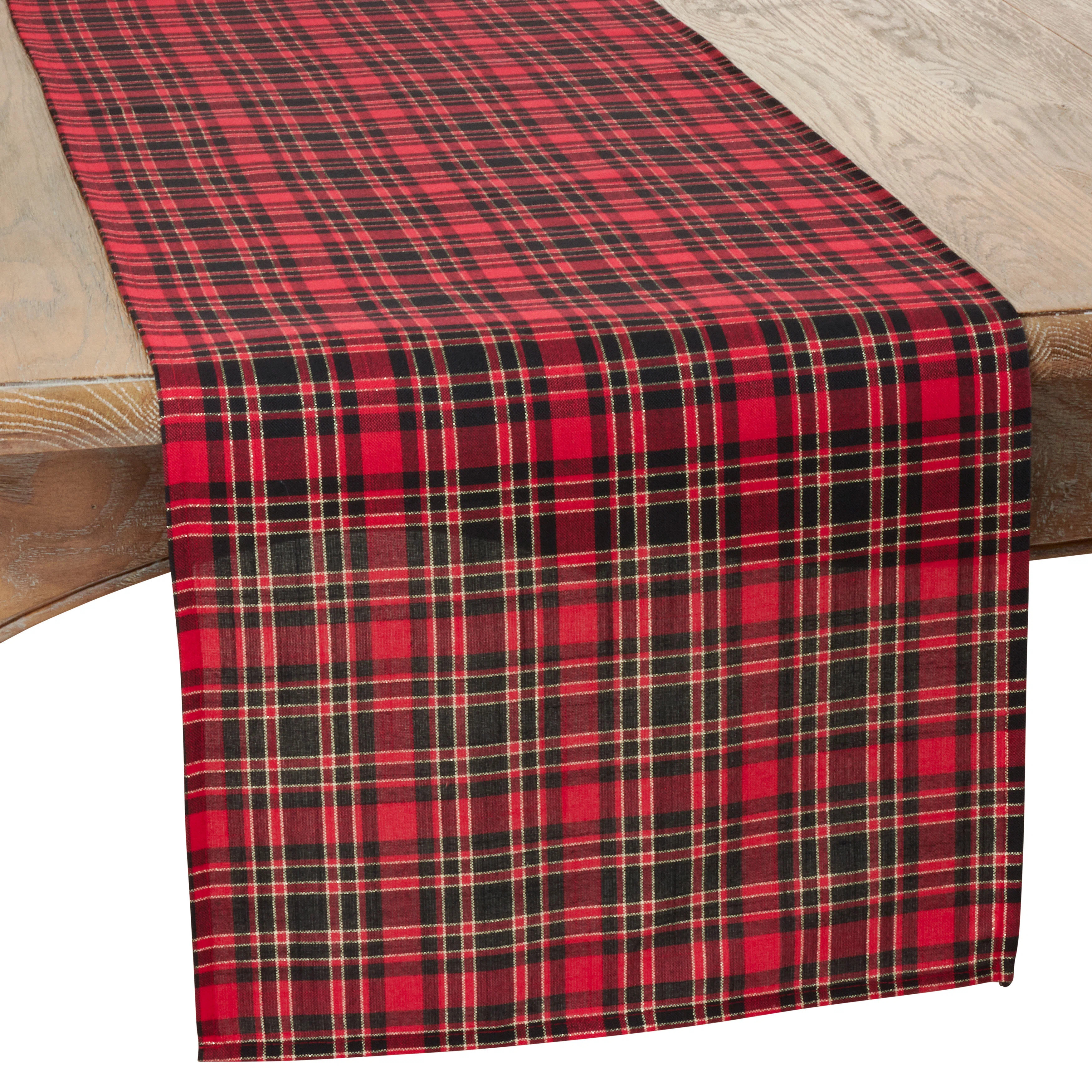 Red And Black Classic Tartan Plaid Holiday Table Runner | Wayfair North America