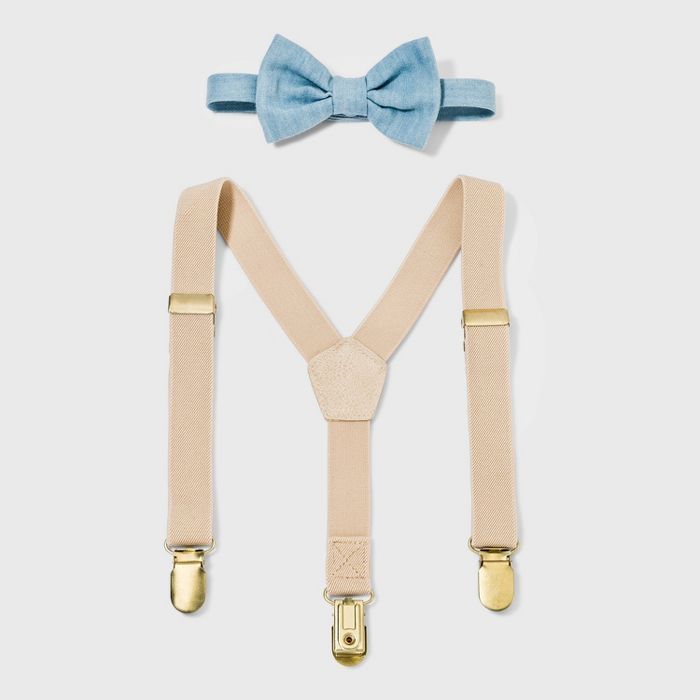 Baby Boys' Suspender Bowtie Set - Cat & Jack™ Tan | Target