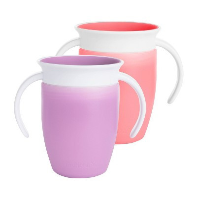 Munchkin Miracle 360° 2pk Trainer Cup - Pink/Purple - 14oz | Target