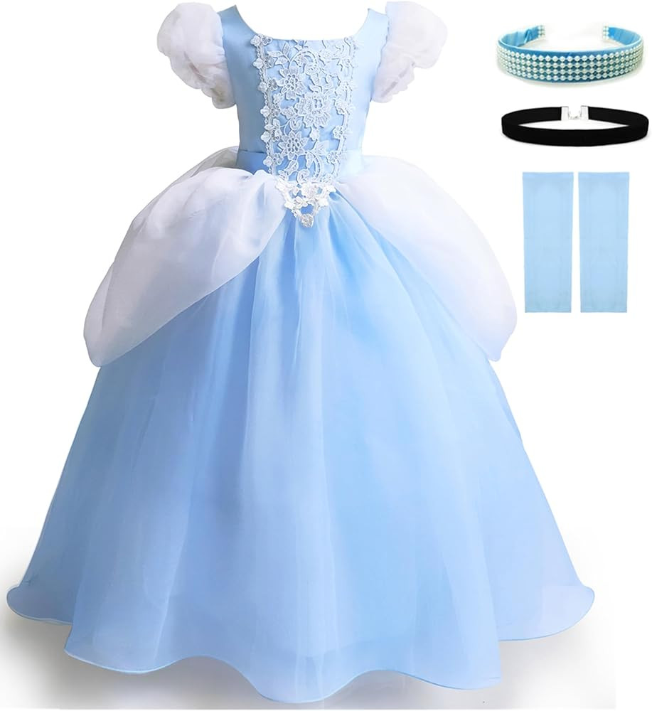 Princess Costume for Girls Princess Dress Halloween Fancy Party Dress Princess Dress Up Clothes f... | Amazon (US)
