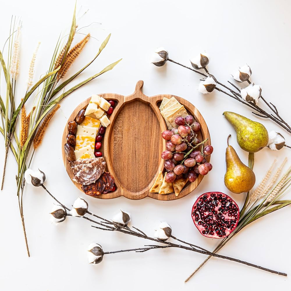 Solid Cherry Pumpkin Charcuterie Board - Handmade in the USA Holiday Serving Board - Charming Gat... | Amazon (US)