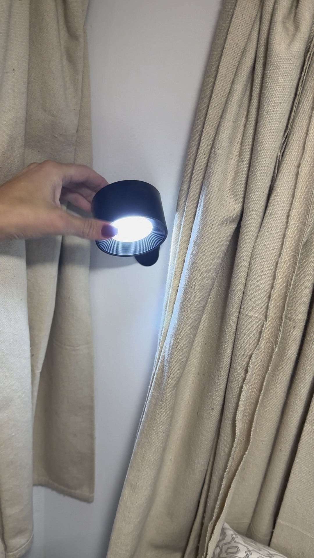 Perfect reading light for your bedside and the RV/camper. 
No drilling. Put it right on the wall. Comes with a charger cord. Simply tap the back to adjust the brightness! The light can rotate to get the perfect fit! 

#LTKGiftGuide #LTKHoliday #LTKhome