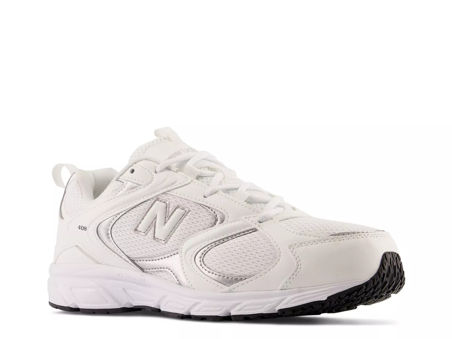New Balance 408 Sneaker | Men | Women's | White/Silver Metallic | Size Women's 13.5 / Men's 12 | Sneakers | DSW