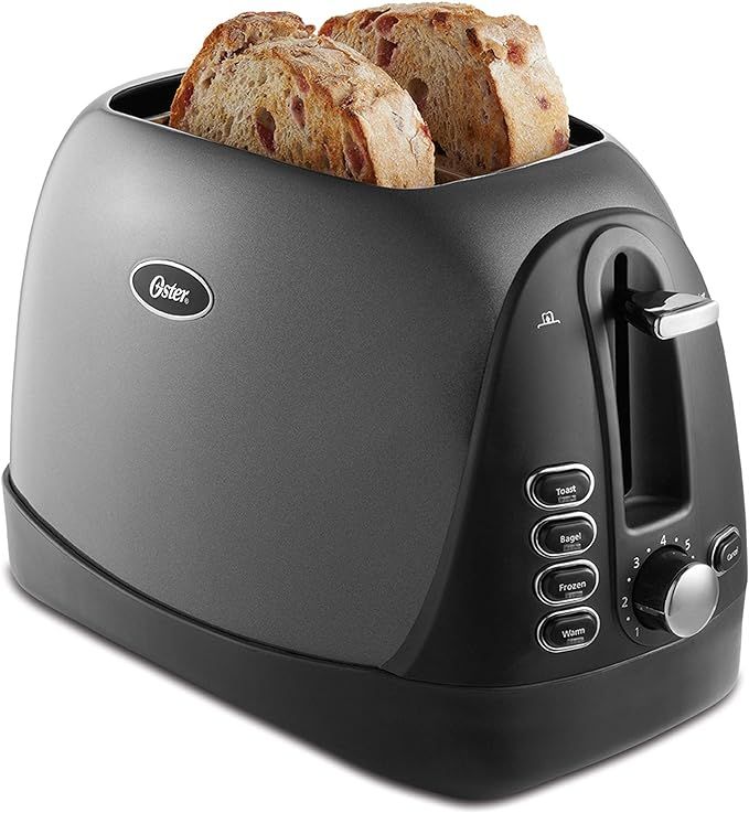 Oster 2 Slice, Bread, Bagel Toaster, Metallic Grey | Amazon (US)
