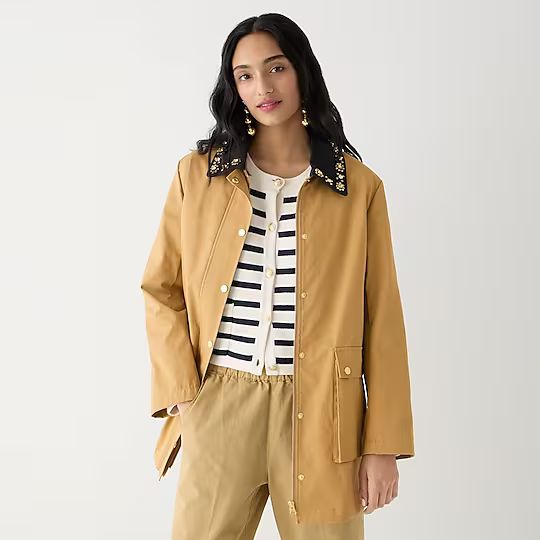 Collection barn jacket with embellished collar | J.Crew US