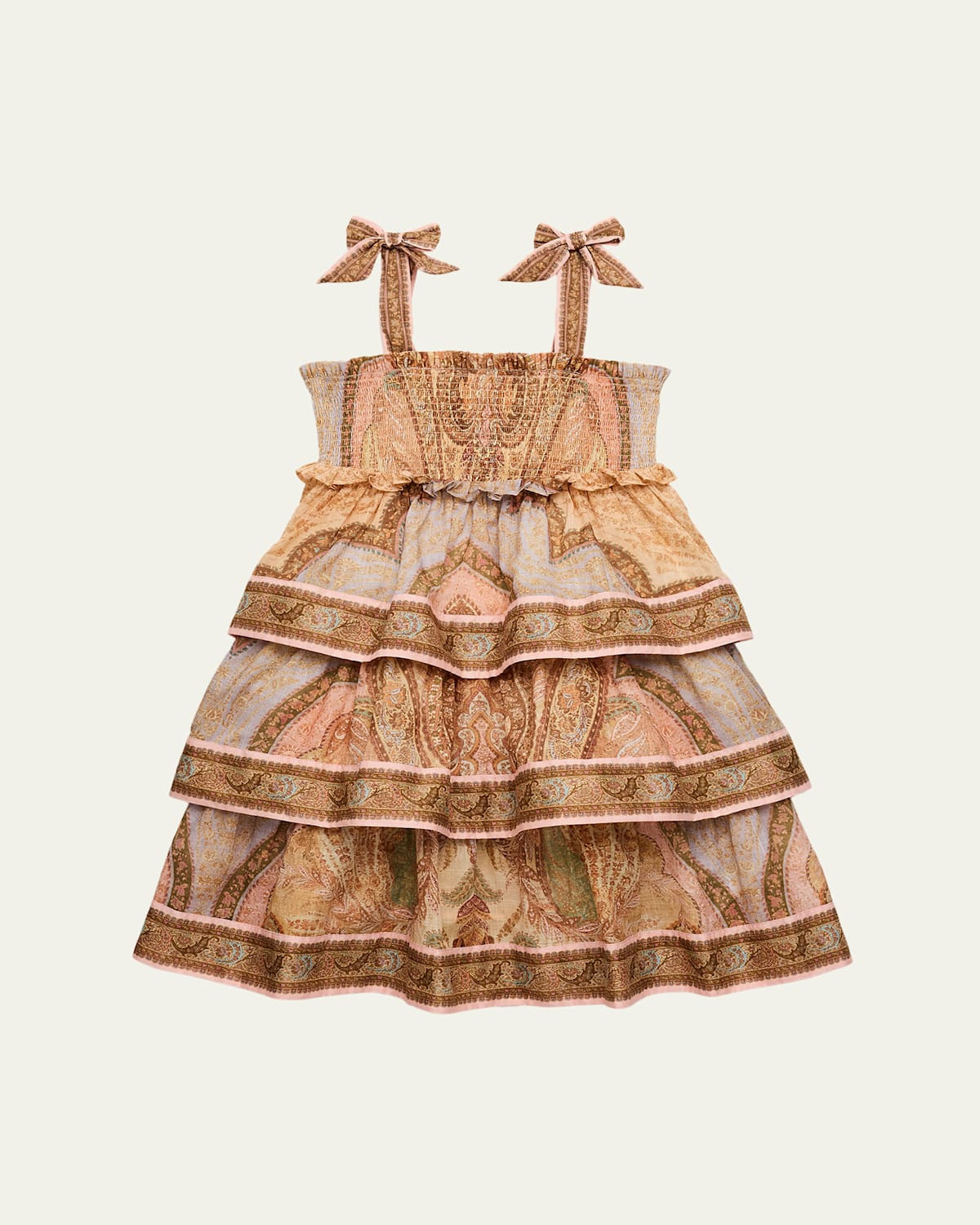 Girl's Awaken Tiered Paisley Cotton Dress, Size 1-12 | Bergdorf Goodman