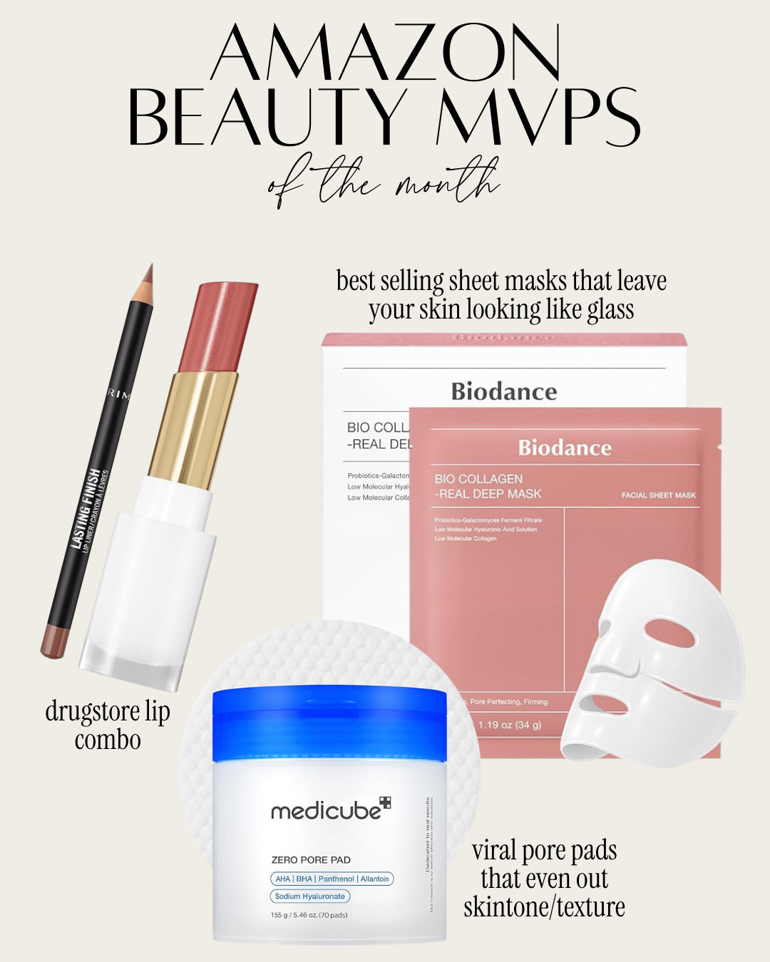 Amazon beauty best sellers! The medicube pore pads and biodance face masks give you glass skin 

 #LTKselfcare #LTKBeauty