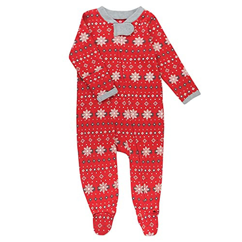 HonestBaby Sleep and Play Footed Holiday Pajamas One-Piece Sleeper Zip-front Organic Cotton PJs Baby Boys, Girls, Unisex, Fair Isle Holiday, 0-3 Months | Amazon (US)