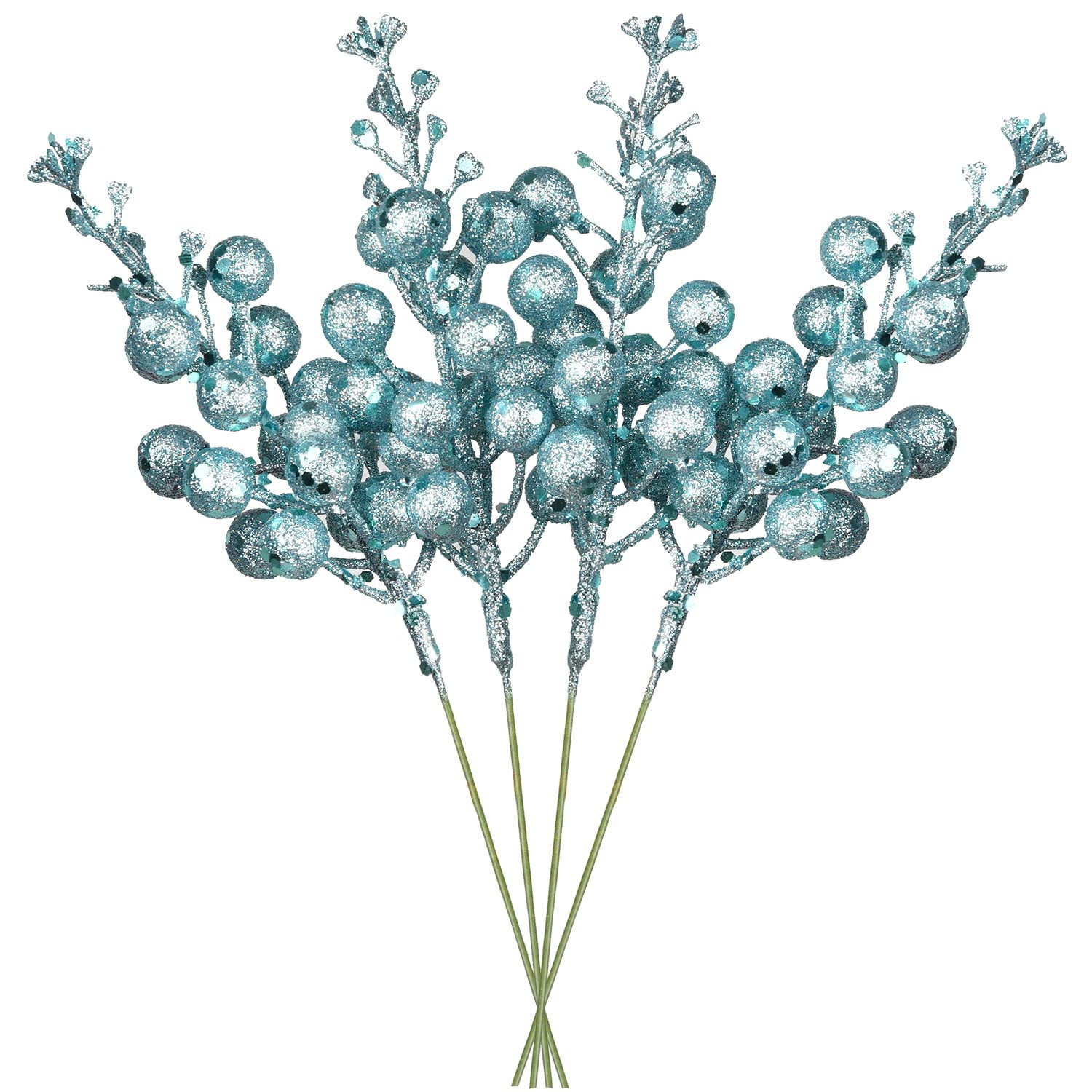 DearHouse 14 Pack Christmas Glitter Berries Stems, 7.8Inch Artificial Christmas Picks for Christm... | Amazon (US)