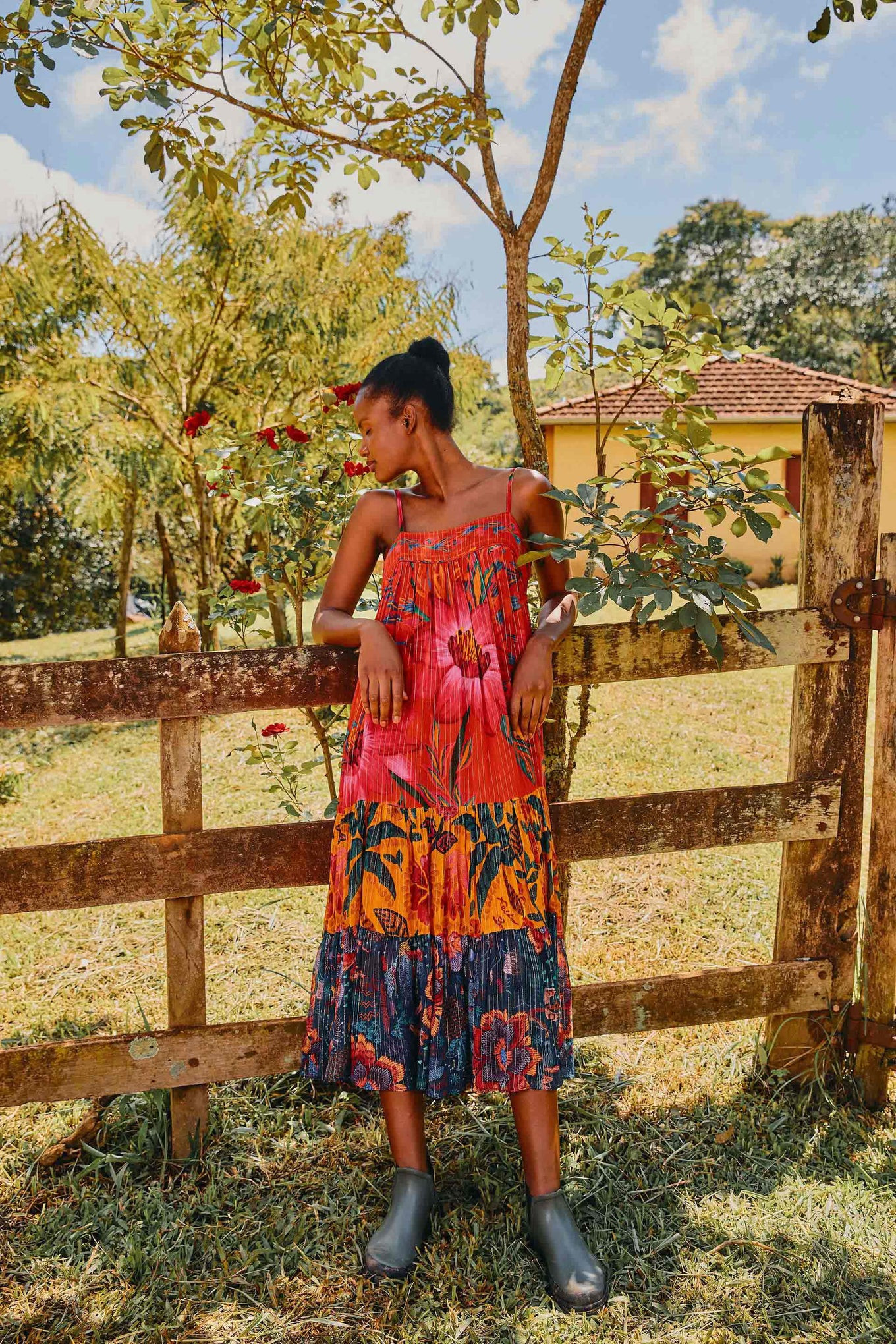 MIXED PRINTS MIDI DRESS | FarmRio (US)