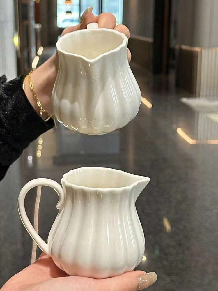 1pc 200ml/6.7oz Ceramic Microwave Safe Small Milk Pitcher, Milk Gravy Bowl, Coffee Drip Cup Christmas Gift | SHEIN