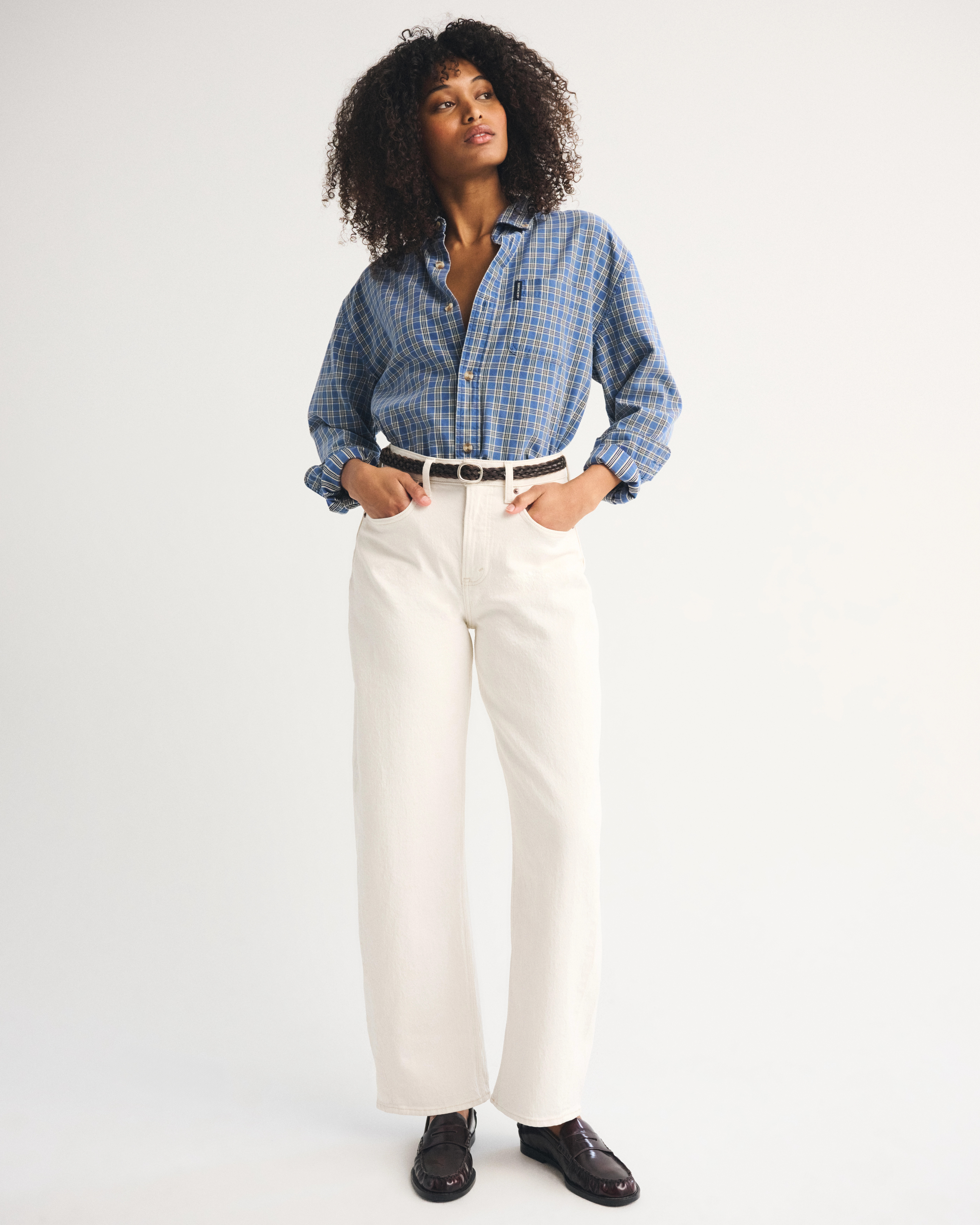 Curve Love High Rise Barrel Jean | Abercrombie & Fitch (US)