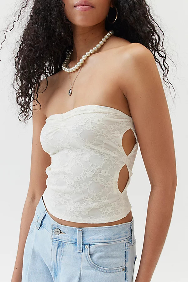 Urban Renewal Remnants Ruched Cutout Tube Top | Urban Outfitters (US and RoW)