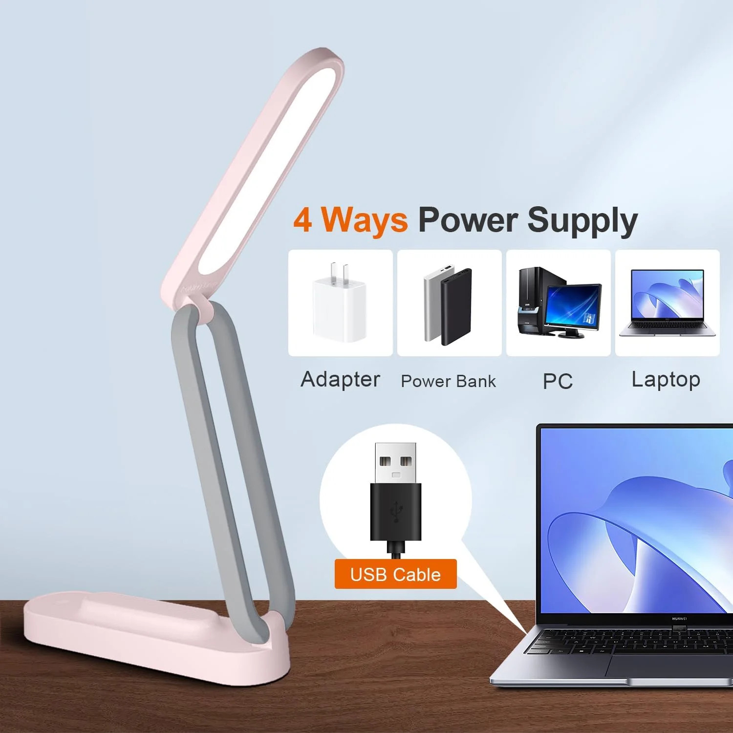 CAALOGT LED Foldable Desk Lamp, Portable Desk Lamp with 3 Modes Dimmable Modern Table Lamp for Of... | Walmart (US)
