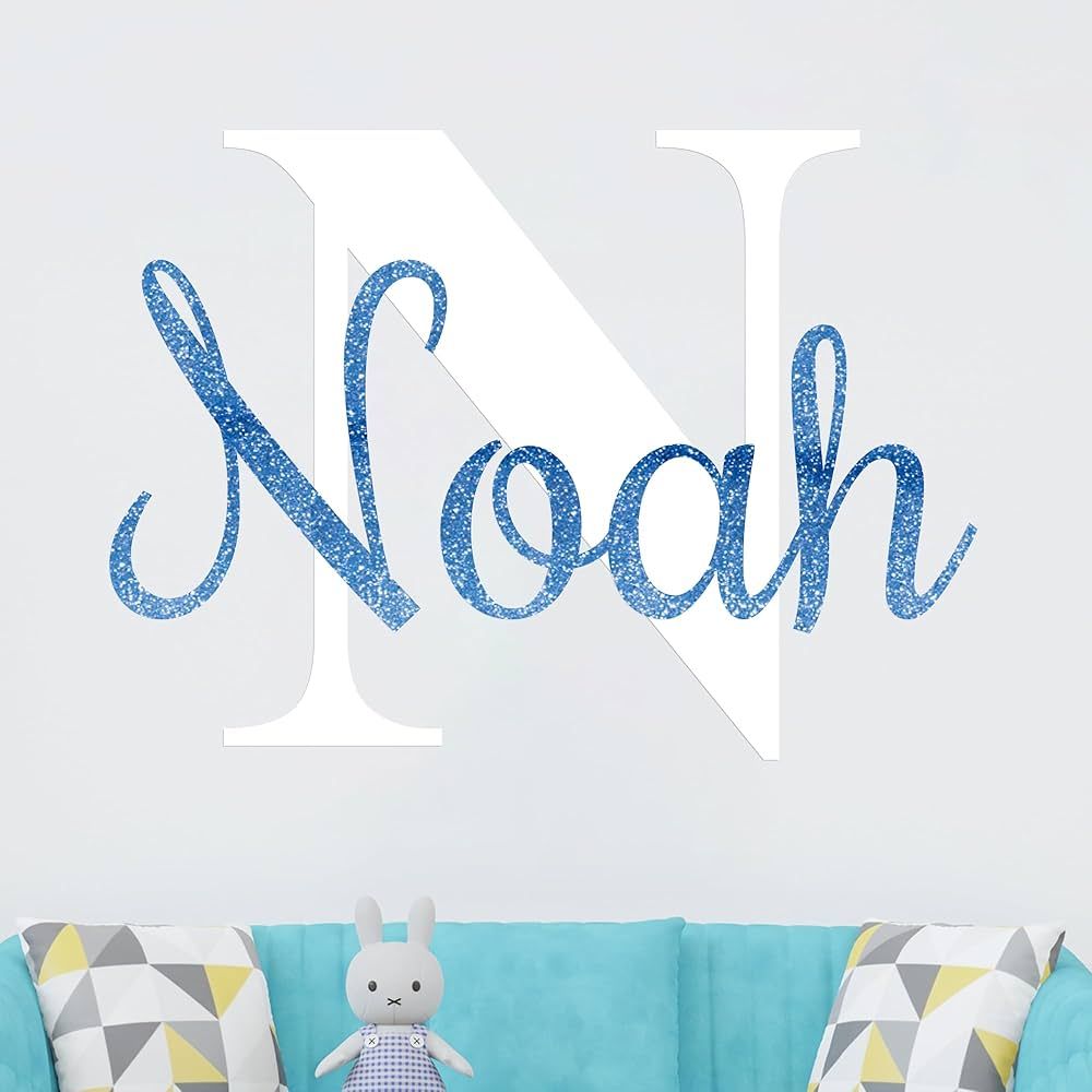Personalized Multiple Font Wall Stickers for Baby Girl or Boy I Custom Name & Initial for Nursery... | Amazon (US)