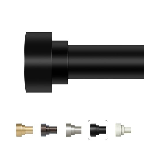 HEI! DEAR Black Curtain Rods 72 to 144 Inch(6-12FT),1 Inch Long Curtain Rod,Adjustable Heavy Duty Curtain Rods,Modern Decorative Drapery Rods,Telescoping Window Single Curtain Rod 36-150",Matte Black | Amazon (US)