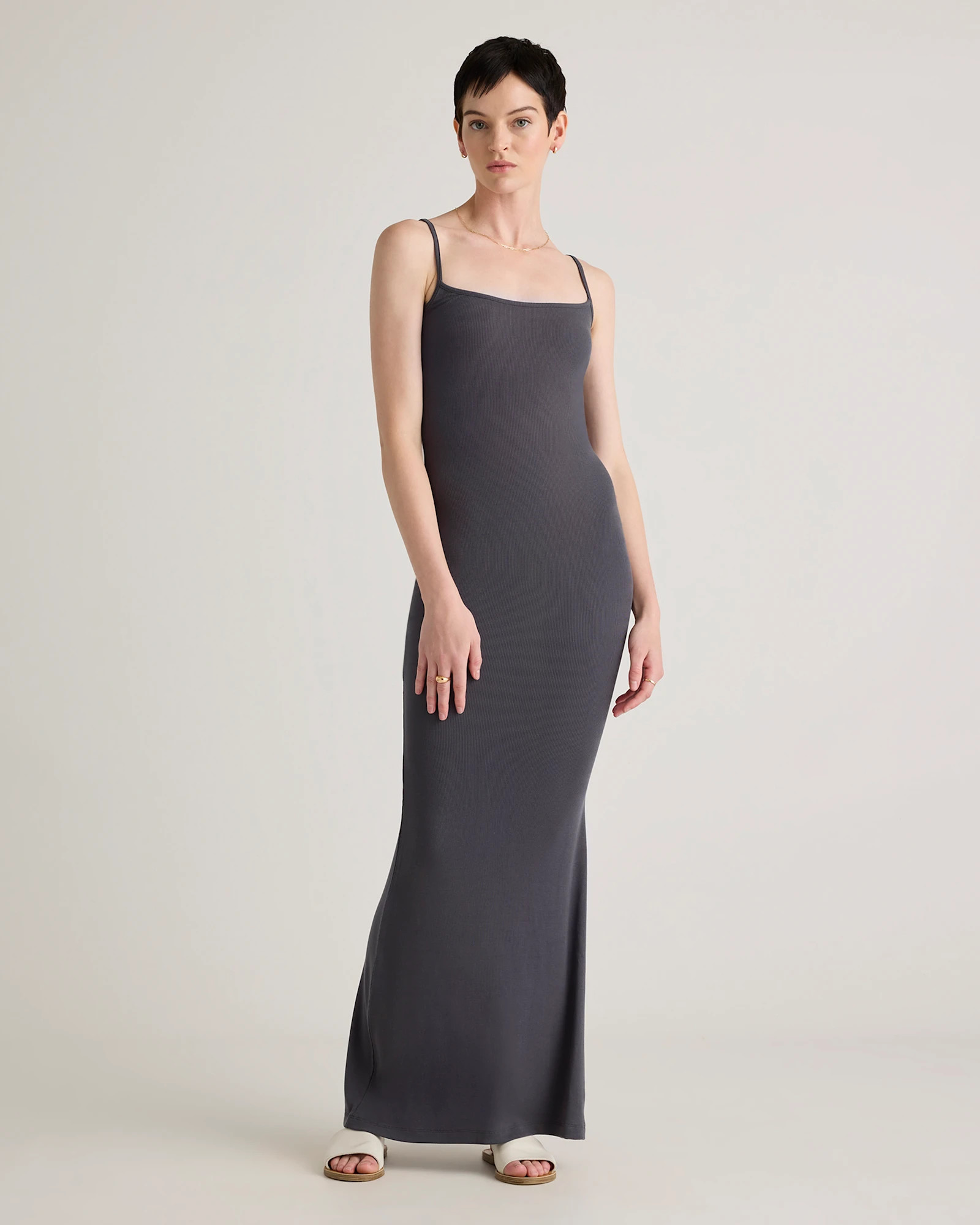 Tencel Rib Knit Maxi Slip Dress | Quince