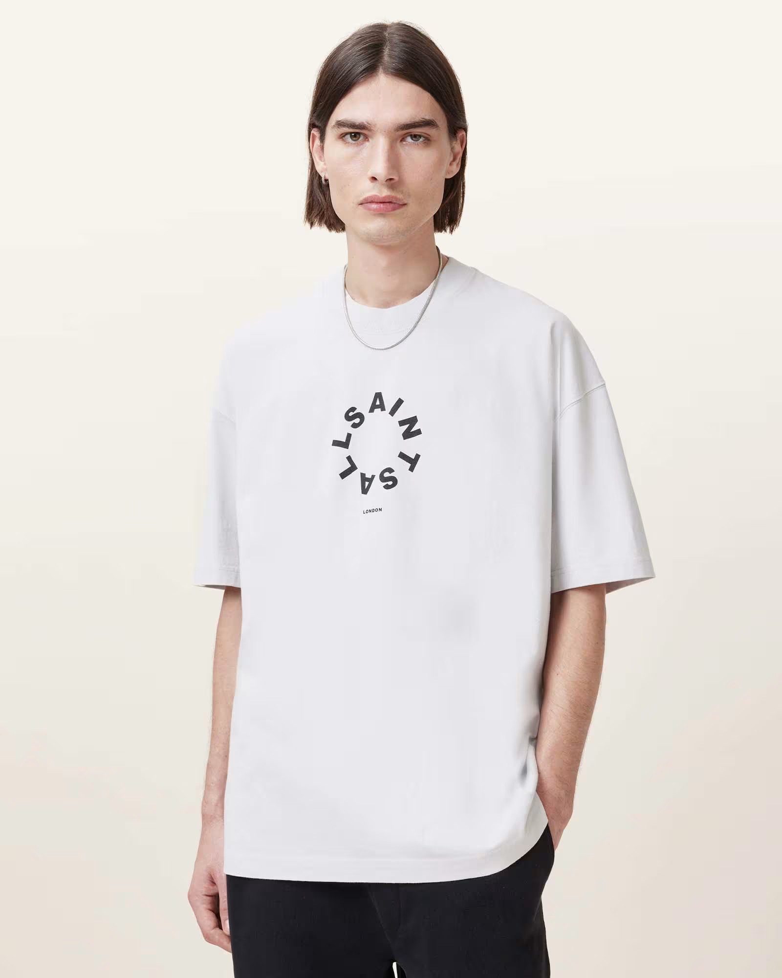 AllSaints Tierra Oversized Crew Neck Logo T-Shirt | AllSaints US