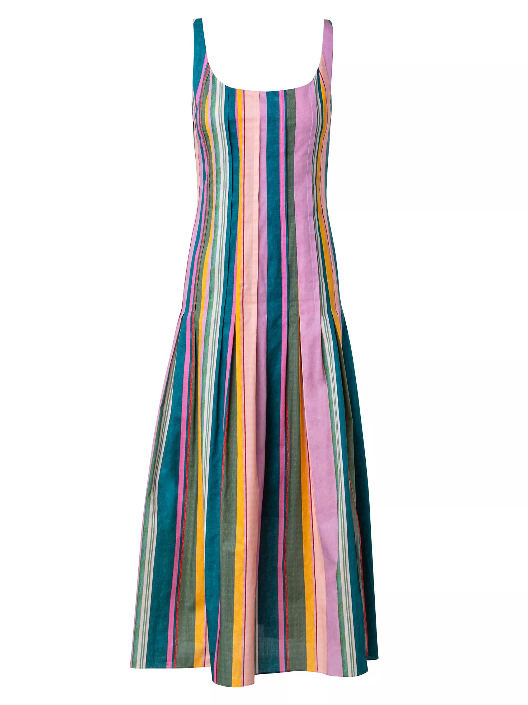Sleeveless Striped Cotton Midi-Dress | Saks Fifth Avenue