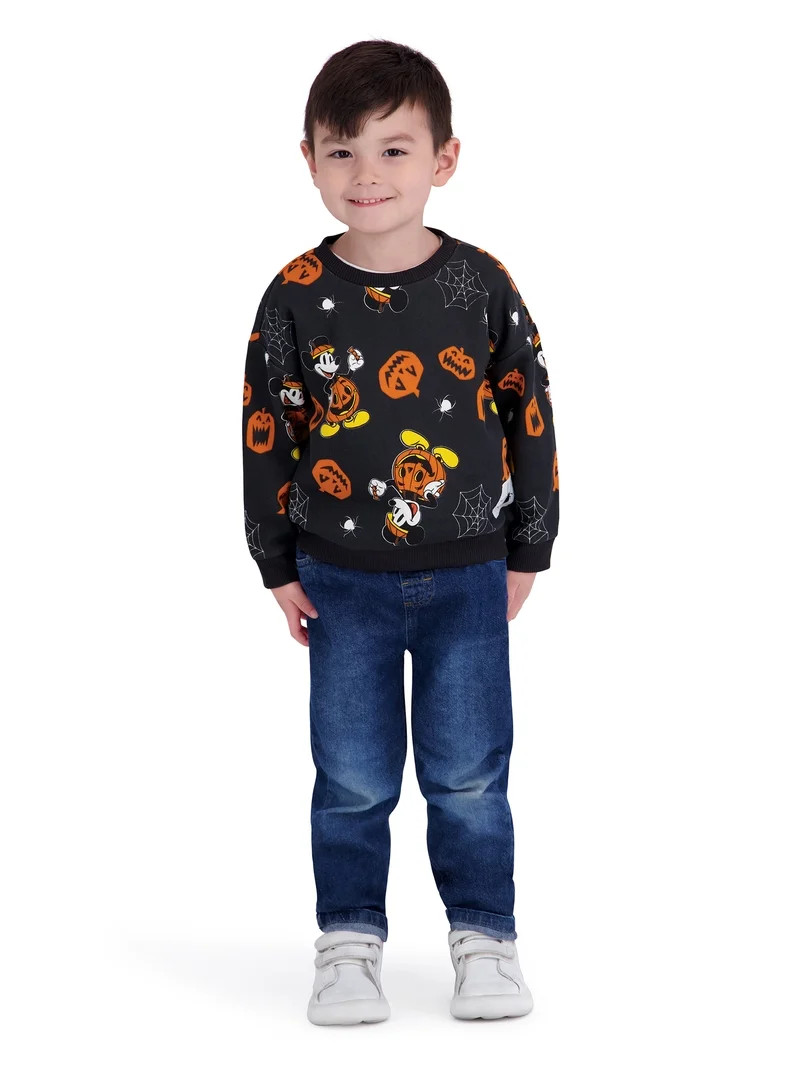 Mickey Mouse Toddler Boy Long Sleeve Halloween Sweatshirt, Sizes 12M-5T | Walmart (US)