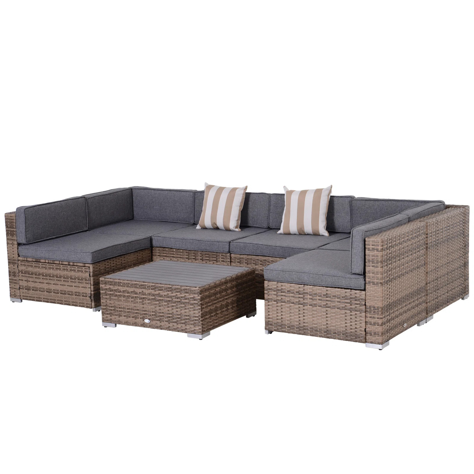 Merton Wicker/Rattan 6 - Person Seating Group with Cushions | Wayfair North America