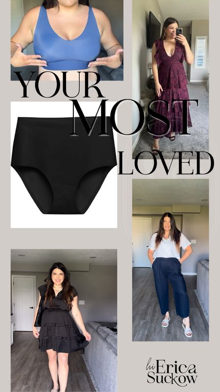 You’re most loved midsize favorites last week!
You love my high waisted seamless undies, code EricaFS15 gets you 15% off in free shipping. These are the only undies I wear

Every day is the Harper wild bliss size XL. I have 12 of these I love them so so much. Erica15 for 15% off

You love this tiered wedding guest dress from Lulus I’m in a size XL   

Also you loved this black ruffle dress from Walmart, size large !

Lastly these linen pants from  quince! I’m a size large - code infp-erica10 for 10% off 

#LTKFindsUnder50 #LTKStyleTip #LTKMidsize