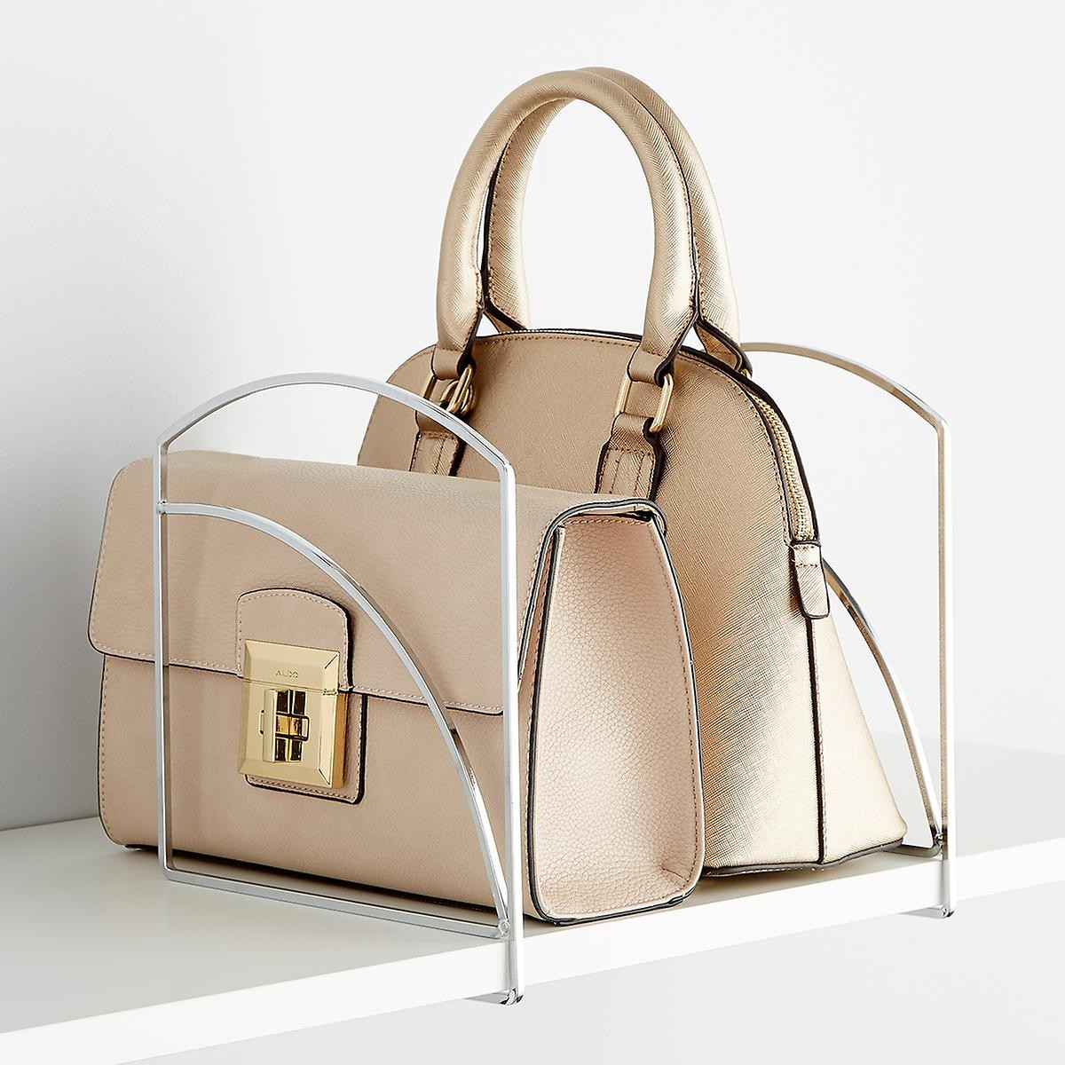 Lynk Small Chrome Solid Shelf Dividers Pkg/2 | The Container Store