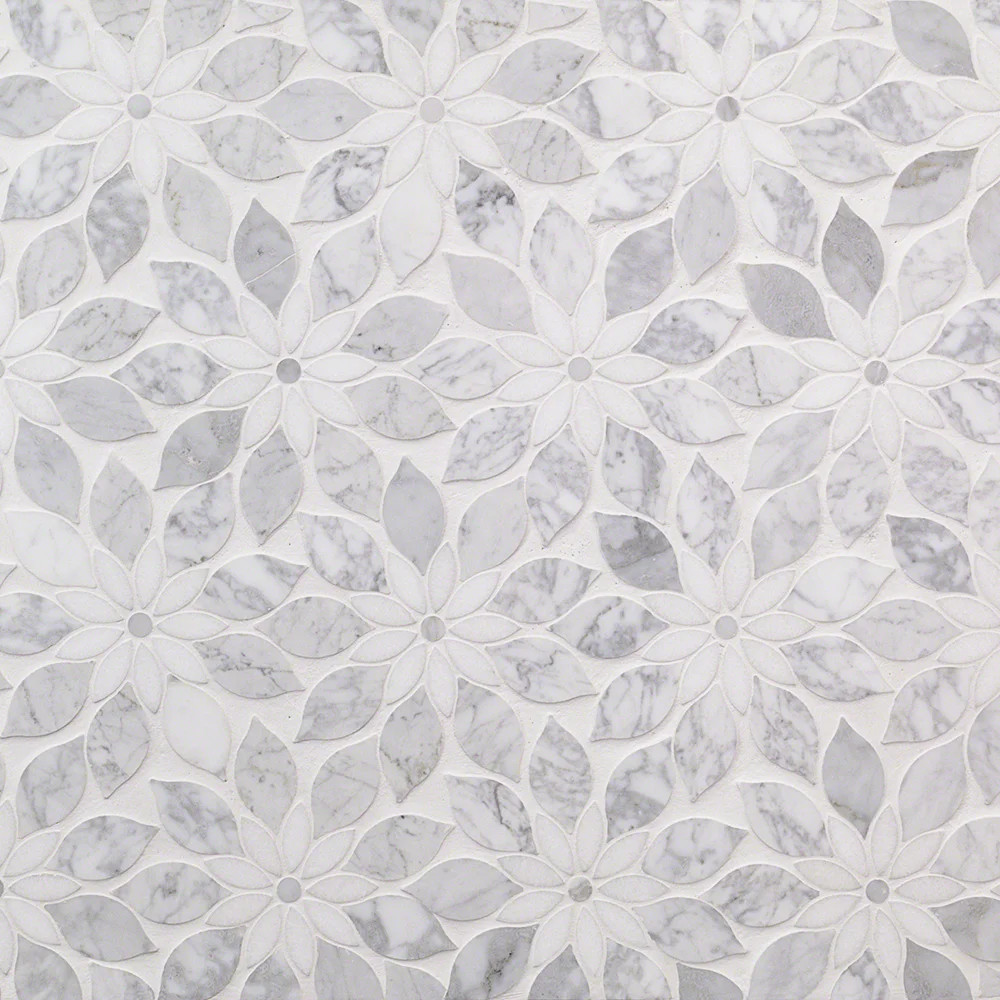 Polished Floral Marble Waterjet Mosaic Tile | Wayfair North America