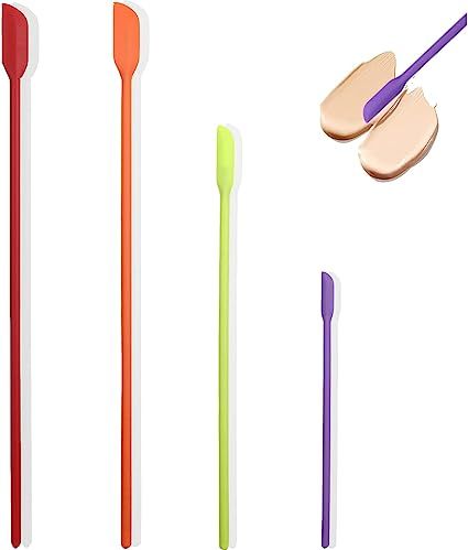 Beauty Spatula, 4 PCS Makeup Spatula Mini Spatula for Cosmetics and Kitchen Jar, Last Drop Small ... | Amazon (US)