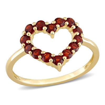 EVERLY JEWELRY | 10K Yellow Gold 4/5 CT TGW Garnet Heart Ring | Target