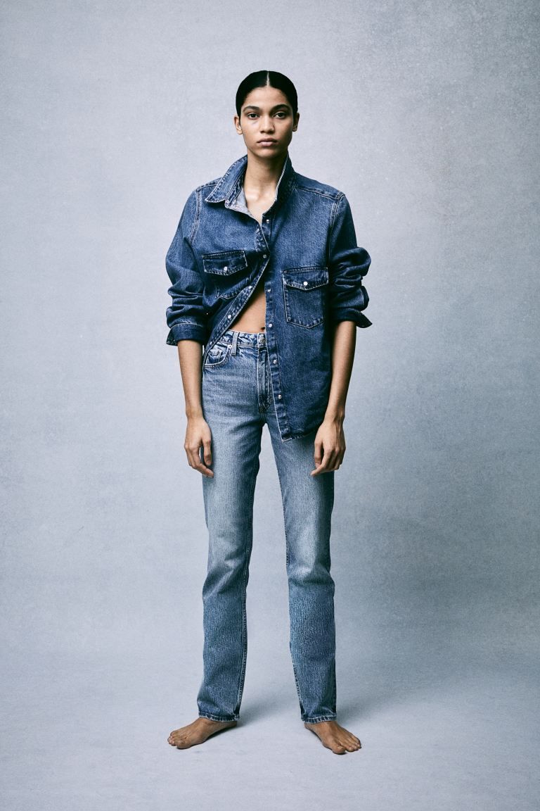 Slim Straight High Jeans - Light denim blue - Ladies | H&M US | H&M (US + CA)